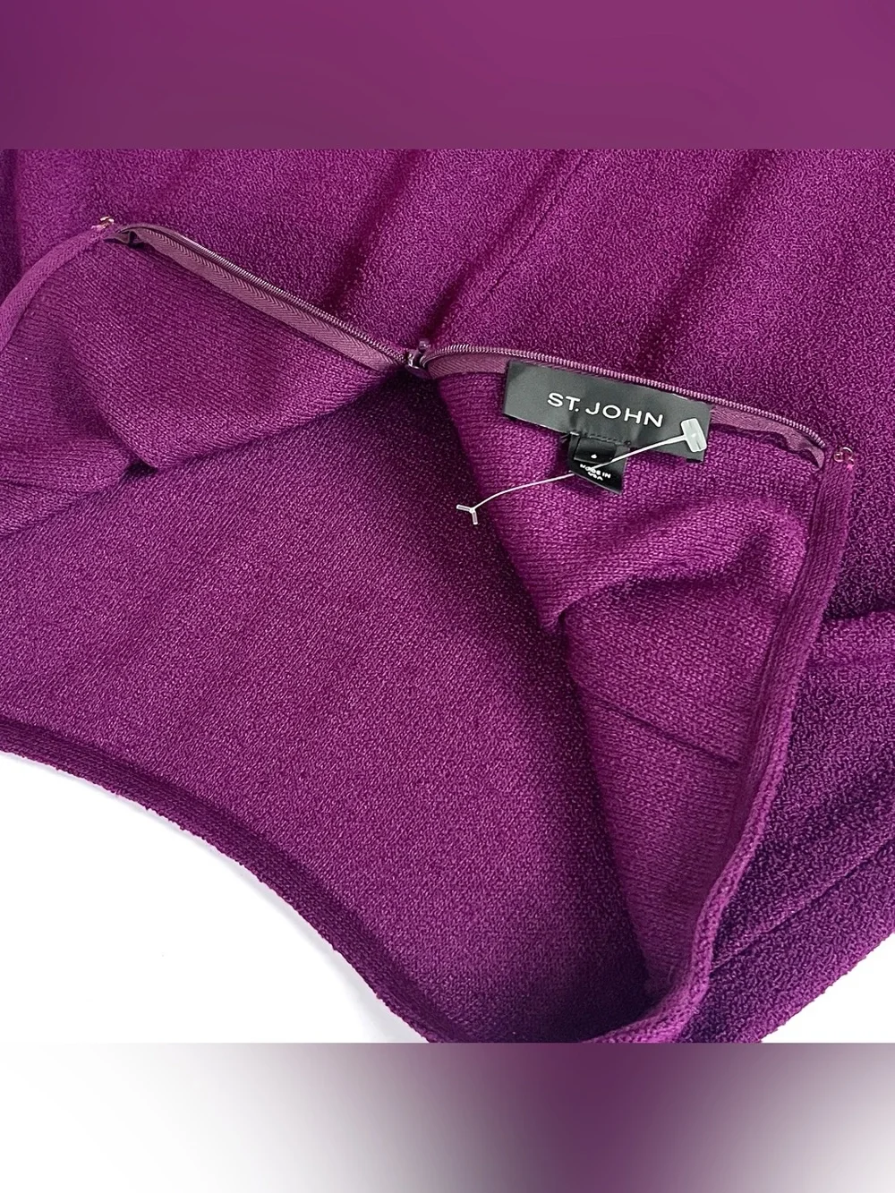 New NWOT Women’s St. John Santana Knit Midi Maxi Skirt in Dark Berry (6)